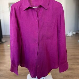 Mango Rich Purple Linen Shirt